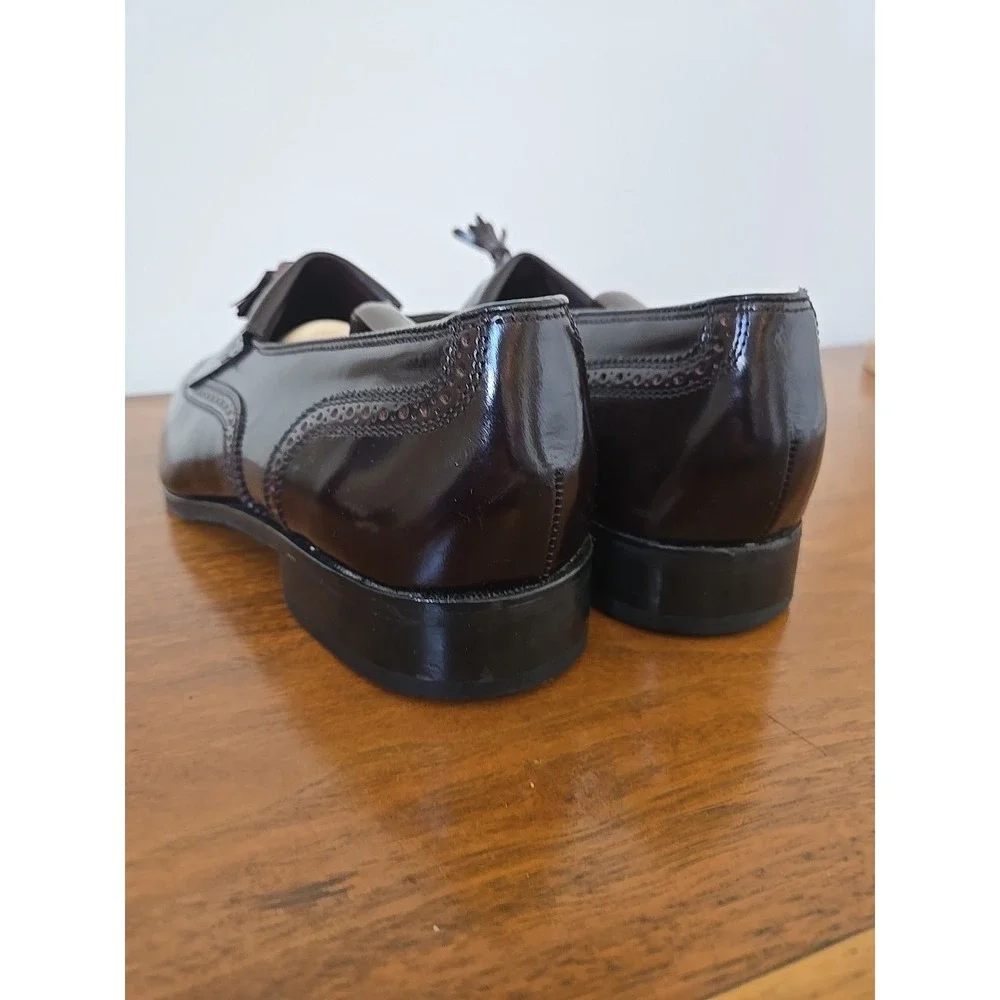 Florsheim Imperial Wingtip Kiltie Tassel Loafers Burgundy Brown 8.5 3E EEE